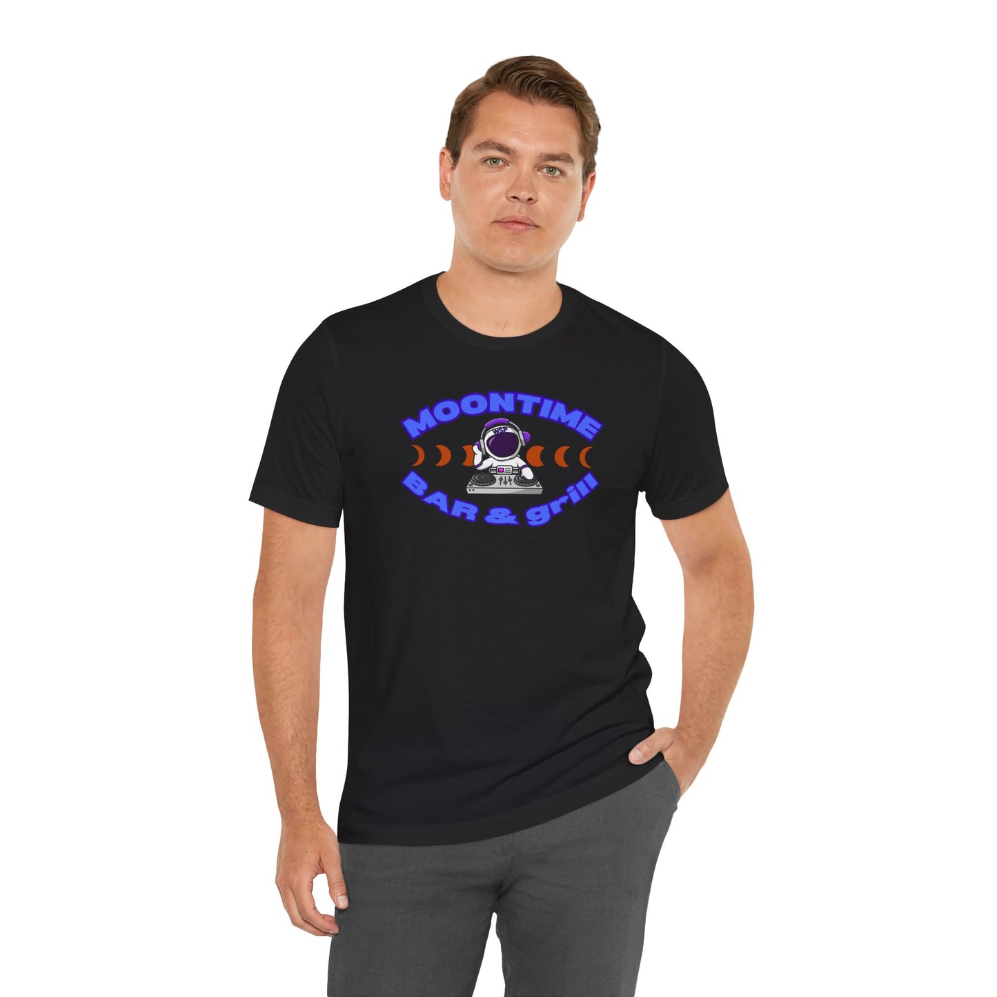 Moontime Bar & Grill Astronaut Tee - Unisex Jersey Short Sleeve T-Shirt