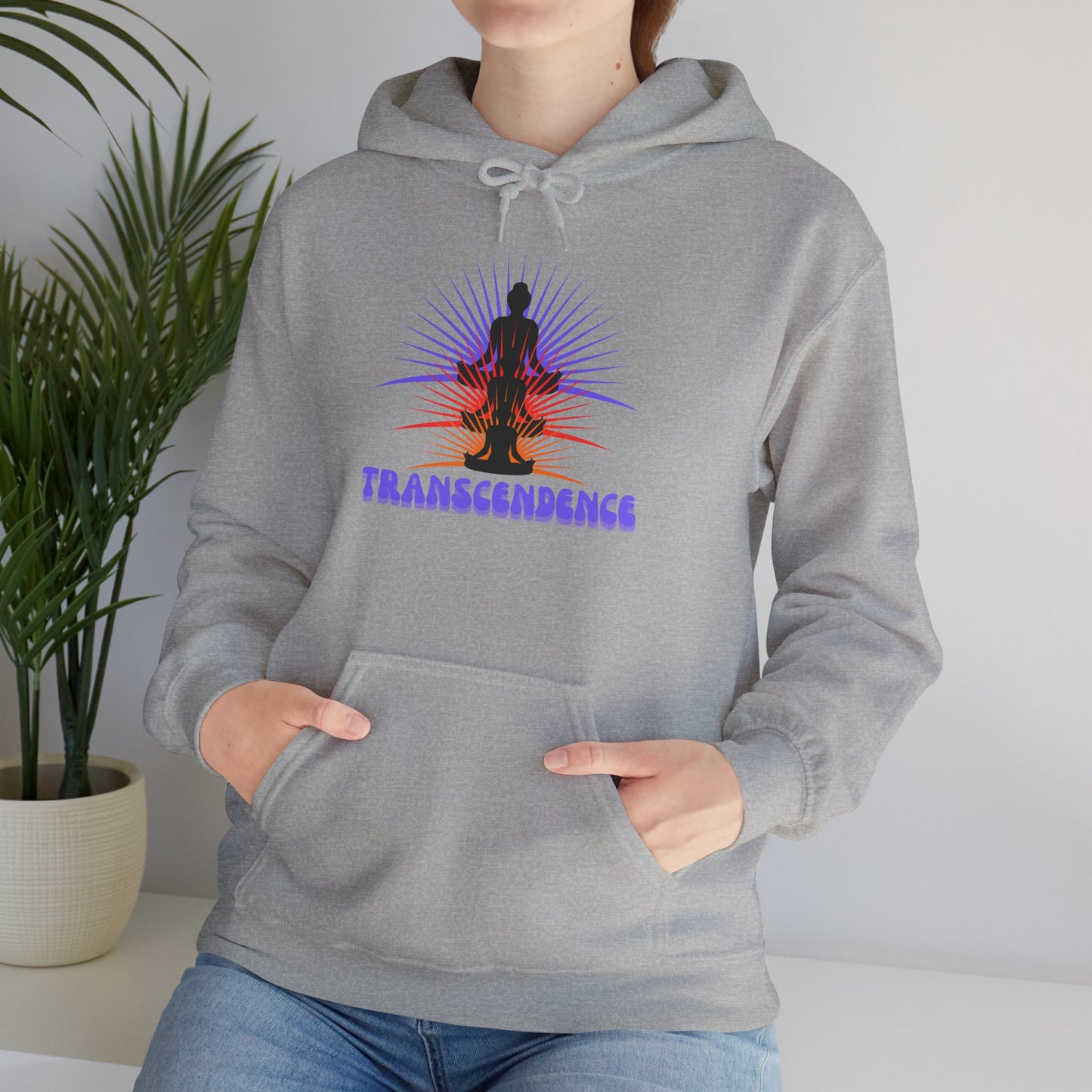 Transcendence Unisex Hooded Sweatshirt, Meditative Apparel, Spiritual Gift, Yoga Outfit, Cozy Layer, Mindfulness Clothing