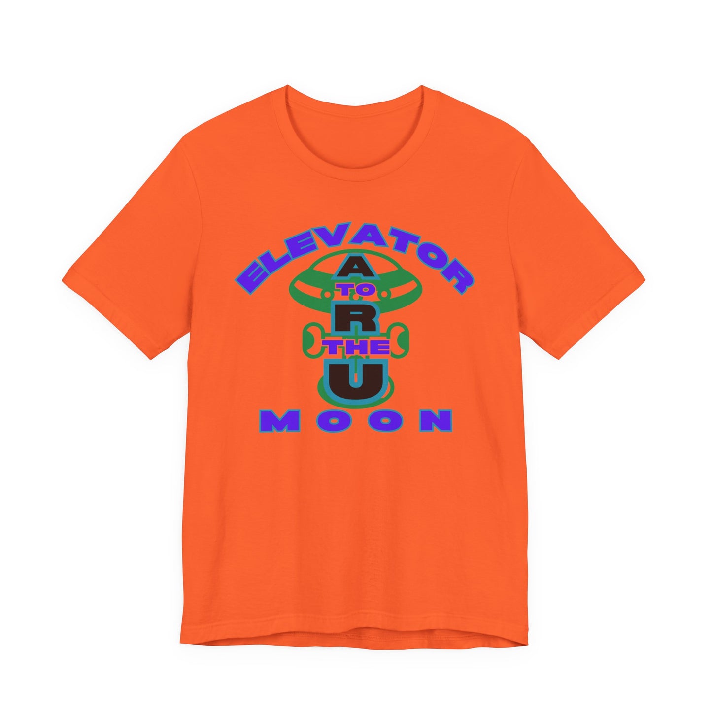 Elevator to the Moon Unisex Tee, Fun Graphic Shirt for Kids and Adults, Cool Gift for Space Lovers, Vibrant Summer Fashion