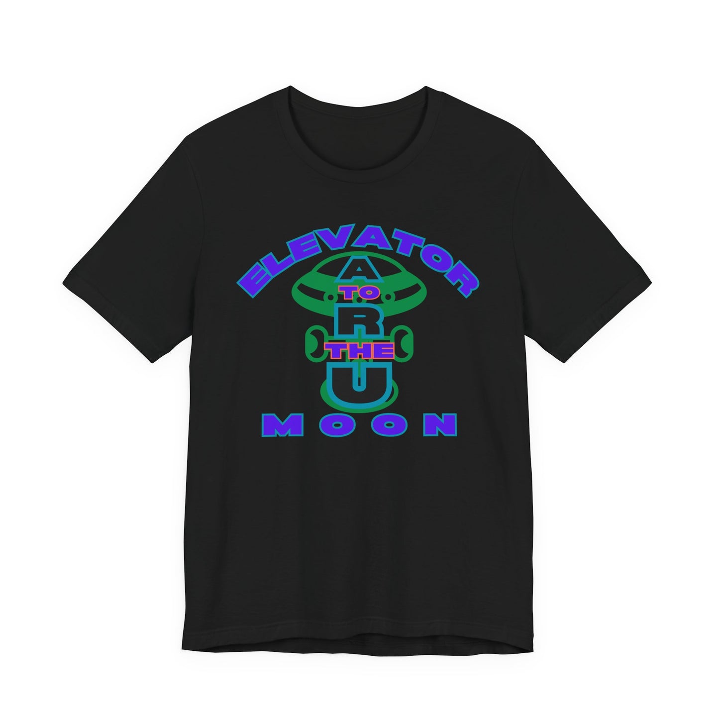 Elevator to the Moon Unisex Tee, Fun Graphic Shirt for Kids and Adults, Cool Gift for Space Lovers, Vibrant Summer Fashion