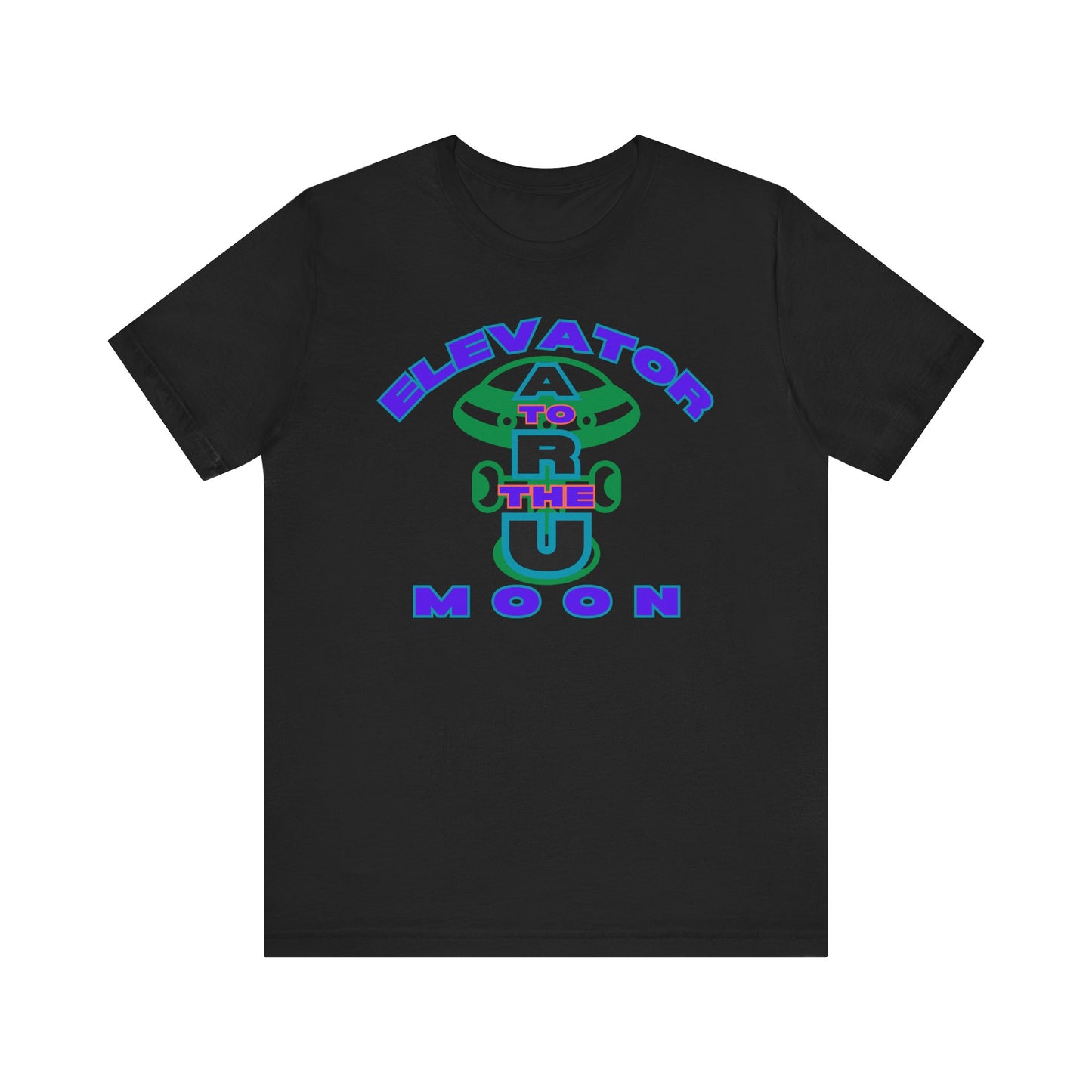 Elevator to the Moon Unisex Tee, Fun Graphic Shirt for Kids and Adults, Cool Gift for Space Lovers, Vibrant Summer Fashion