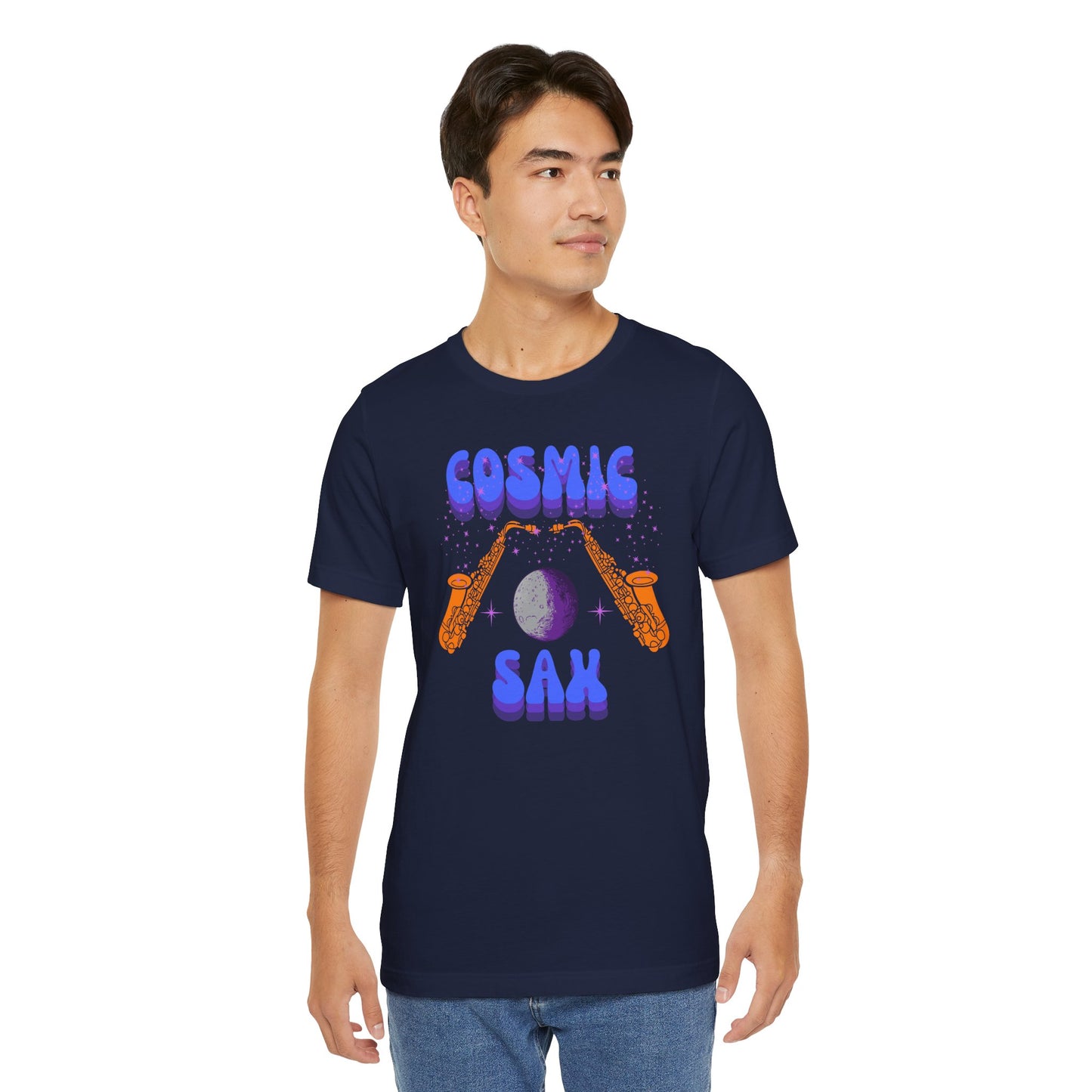 Cosmic Sax Graphic Tee for Music Lovers