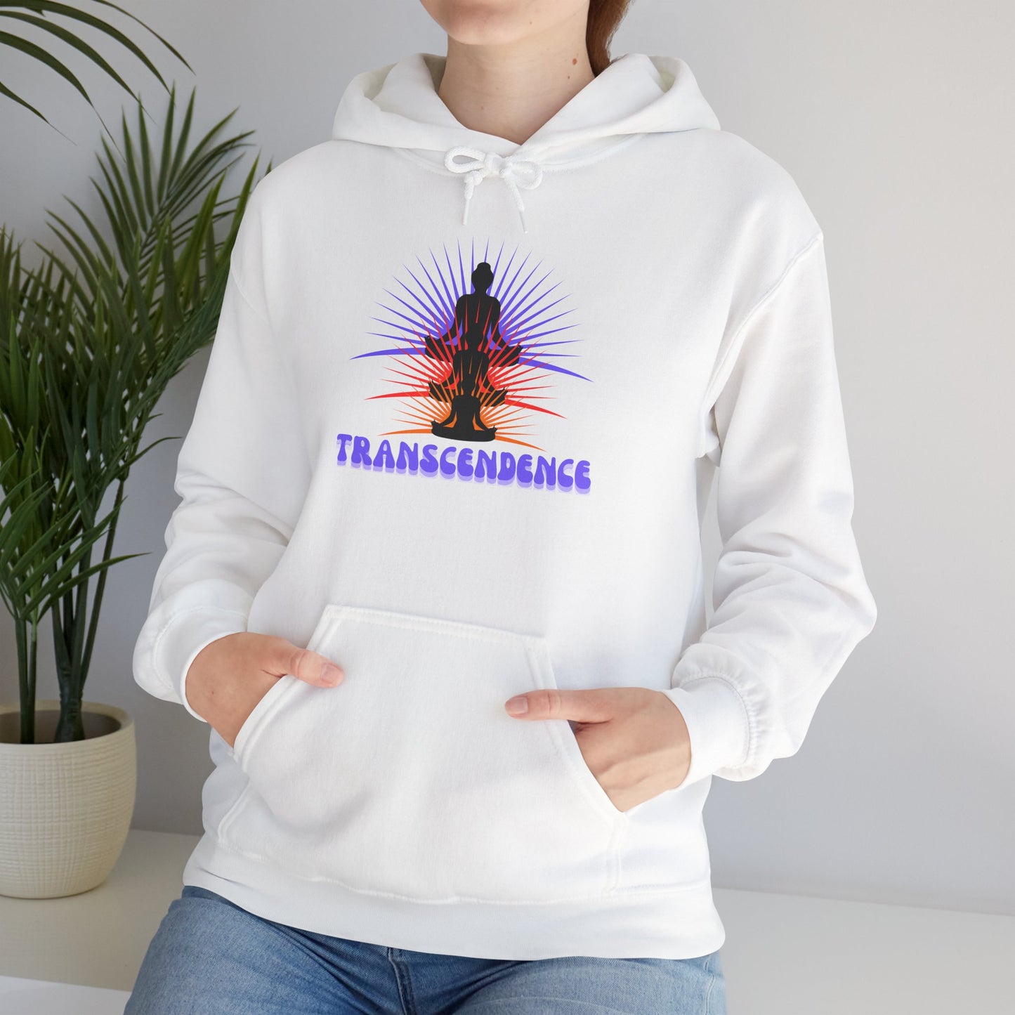 Transcendence Unisex Hooded Sweatshirt, Meditative Apparel, Spiritual Gift, Yoga Outfit, Cozy Layer, Mindfulness Clothing