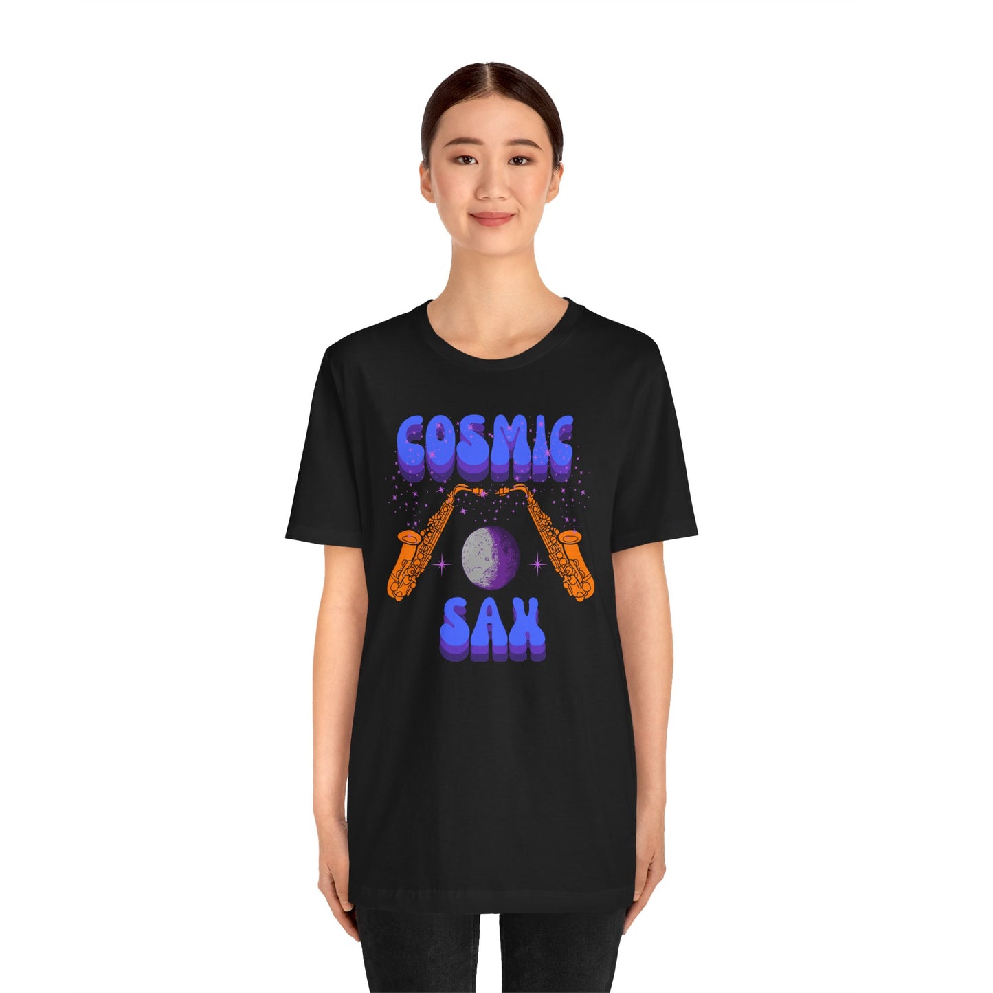 Cosmic Sax Graphic Tee for Music Lovers