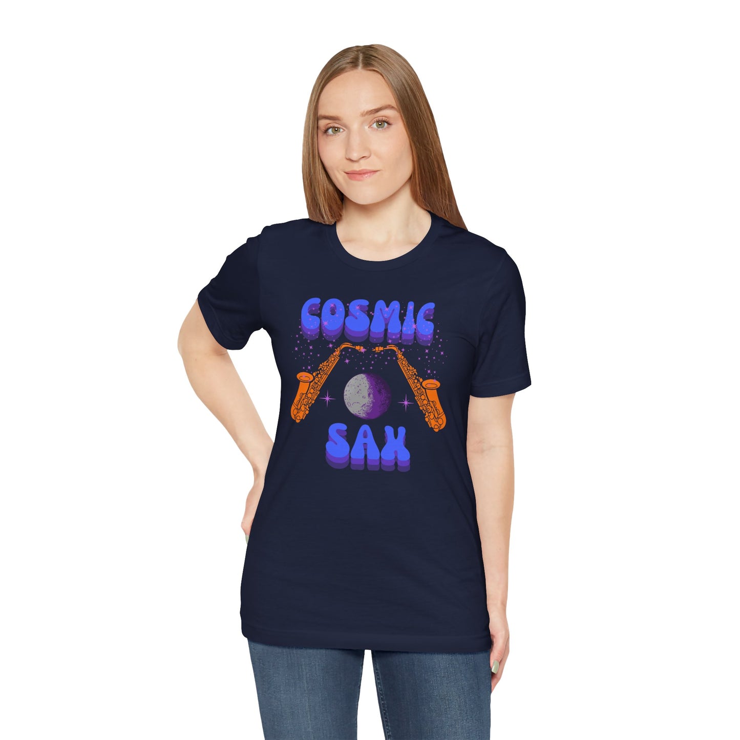 Cosmic Sax Graphic Tee for Music Lovers