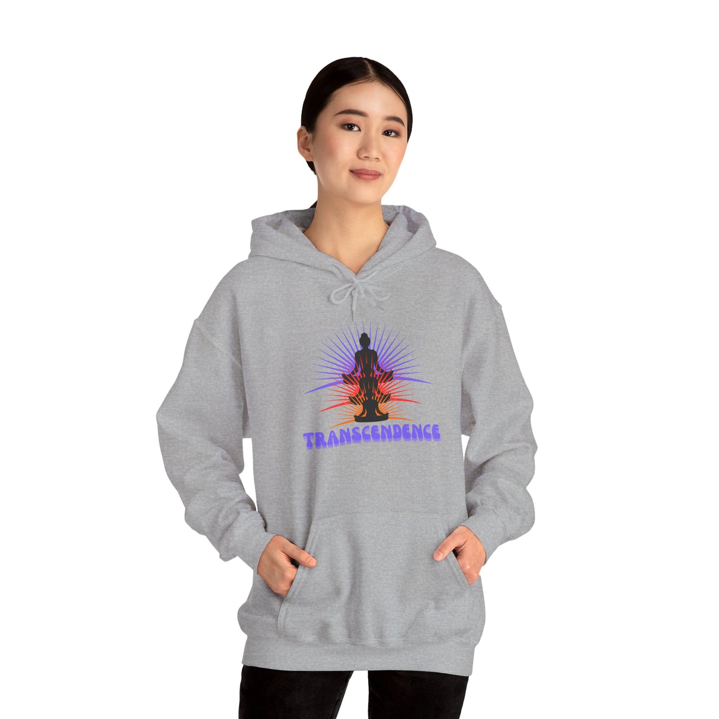 Transcendence Unisex Hooded Sweatshirt, Meditative Apparel, Spiritual Gift, Yoga Outfit, Cozy Layer, Mindfulness Clothing
