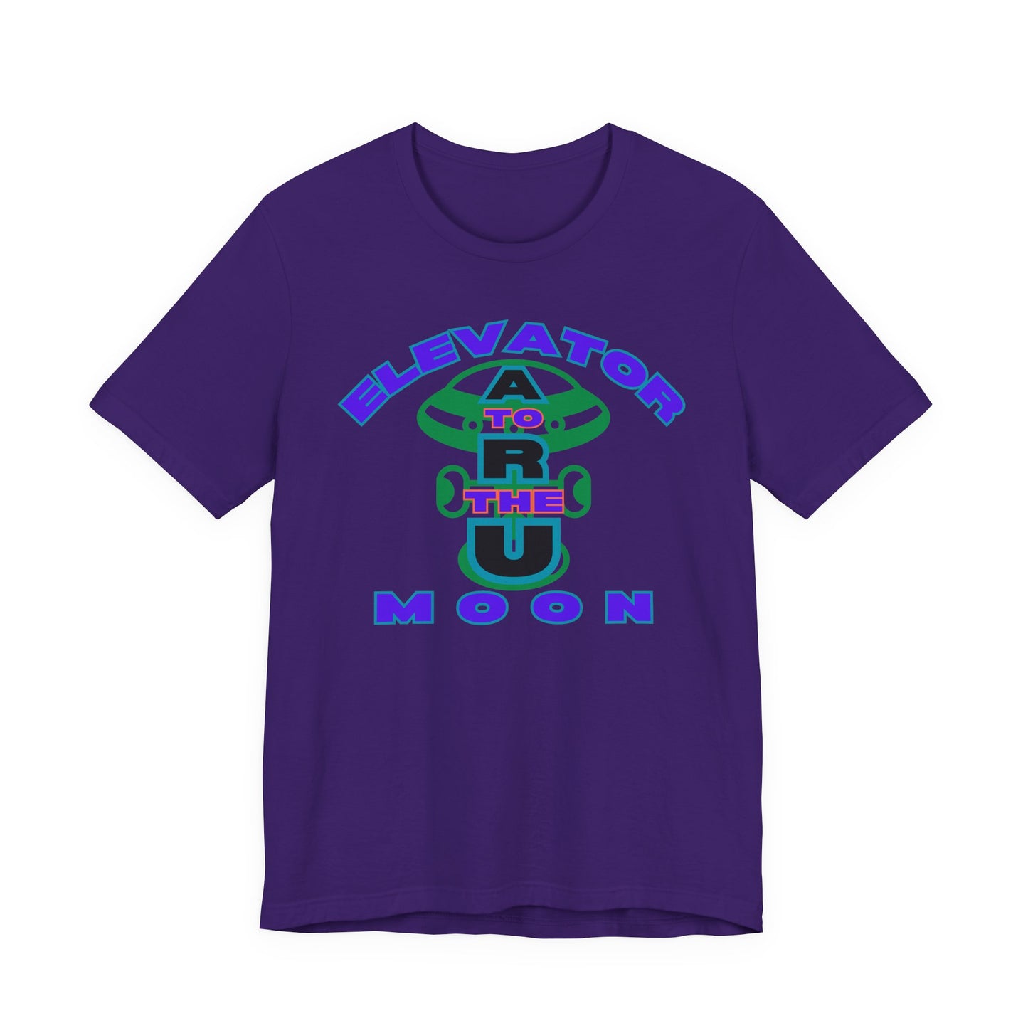 Elevator to the Moon Unisex Tee, Fun Graphic Shirt for Kids and Adults, Cool Gift for Space Lovers, Vibrant Summer Fashion