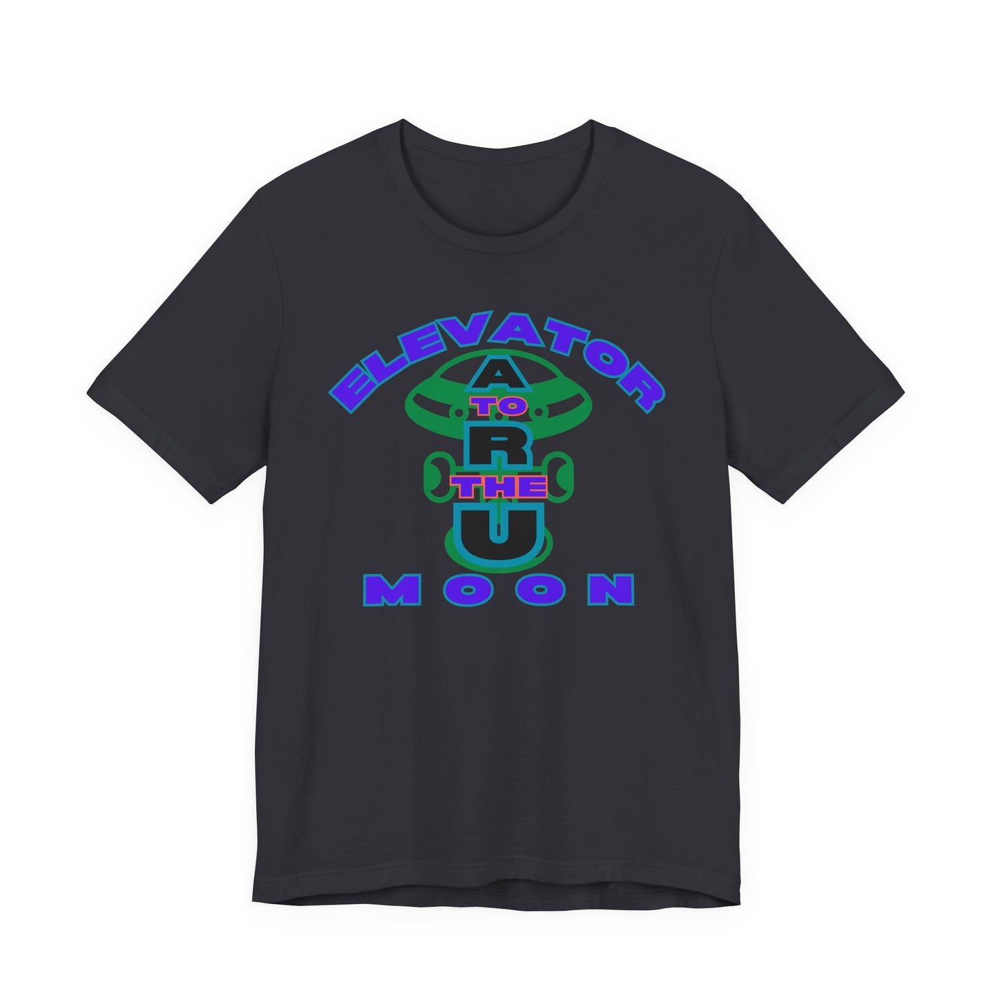 Elevator to the Moon Unisex Tee, Fun Graphic Shirt for Kids and Adults, Cool Gift for Space Lovers, Vibrant Summer Fashion