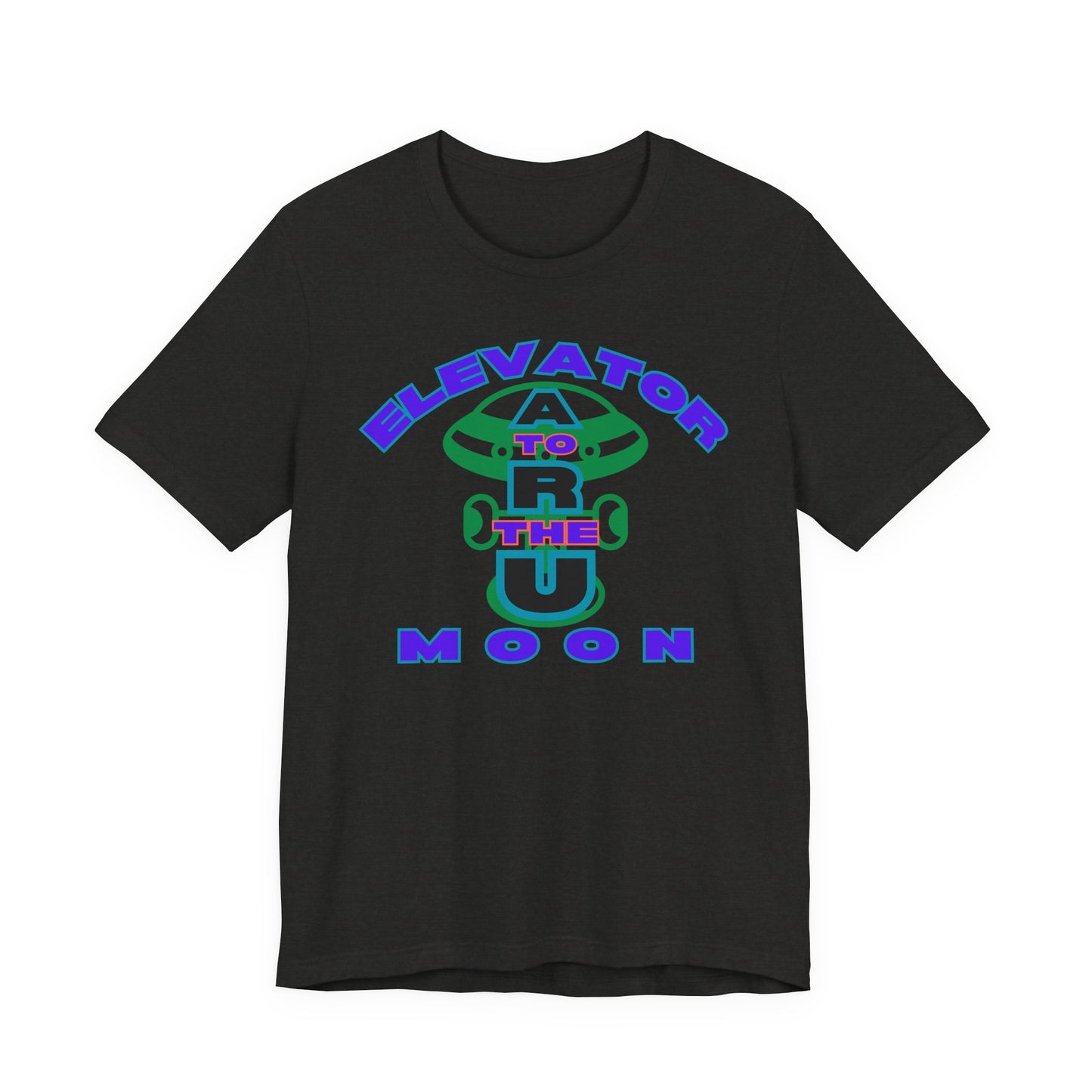 Elevator to the Moon Unisex Tee, Fun Graphic Shirt for Kids and Adults, Cool Gift for Space Lovers, Vibrant Summer Fashion