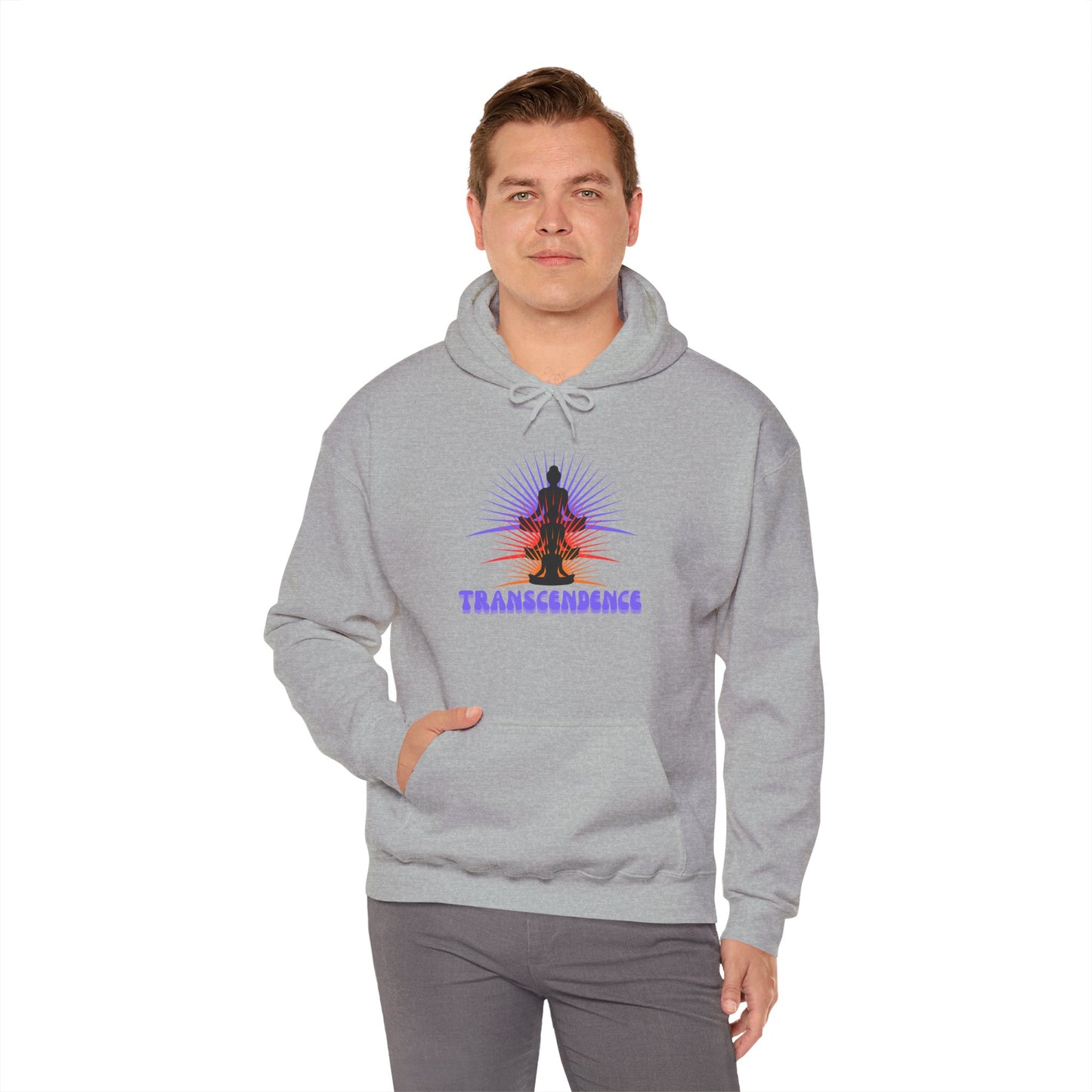 Transcendence Unisex Hooded Sweatshirt, Meditative Apparel, Spiritual Gift, Yoga Outfit, Cozy Layer, Mindfulness Clothing