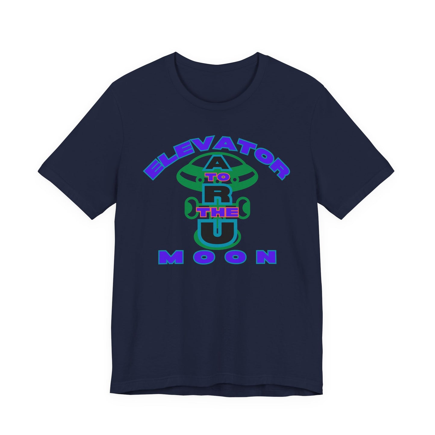Elevator to the Moon Unisex Tee, Fun Graphic Shirt for Kids and Adults, Cool Gift for Space Lovers, Vibrant Summer Fashion